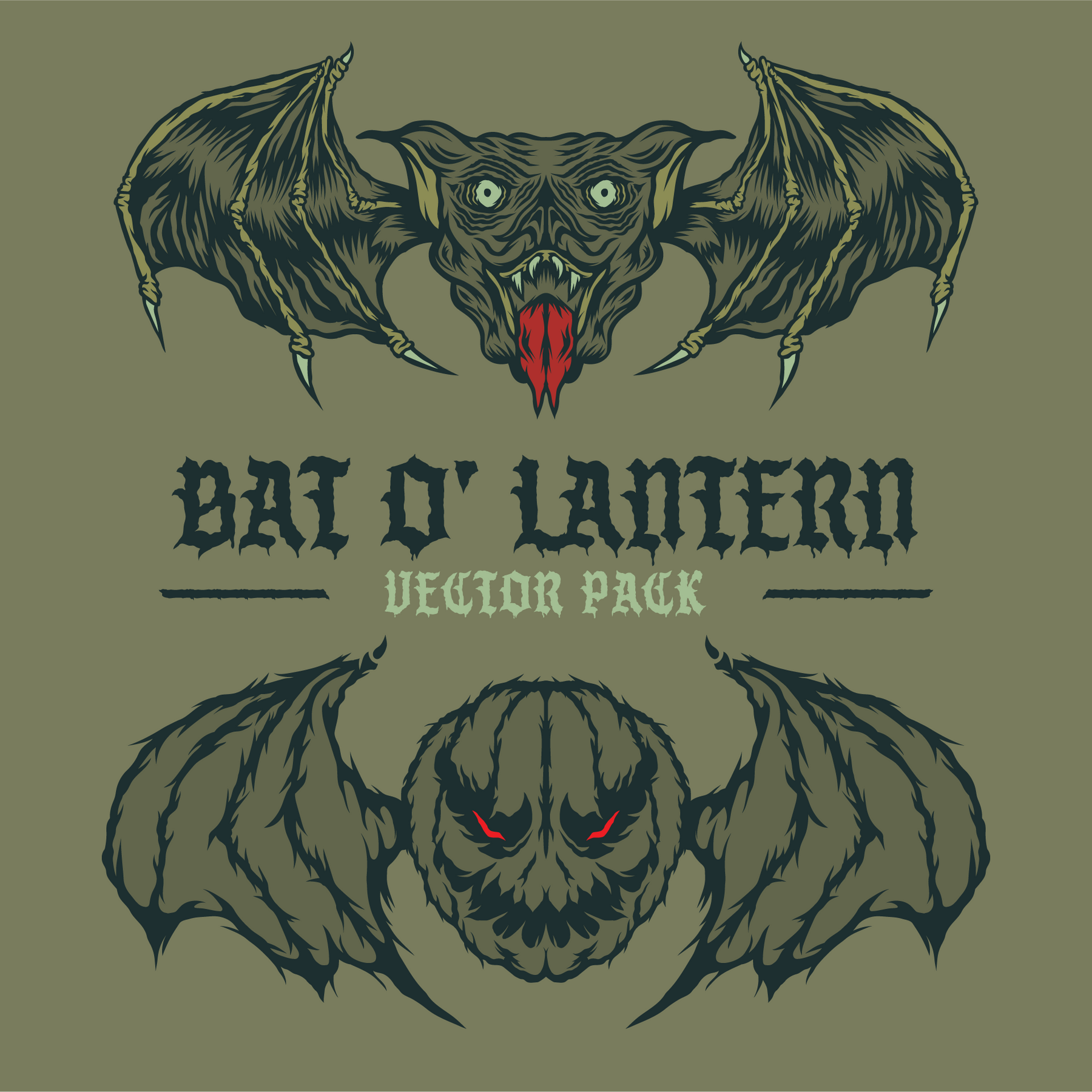 Bat O' Lantern Vector Graphic Pack