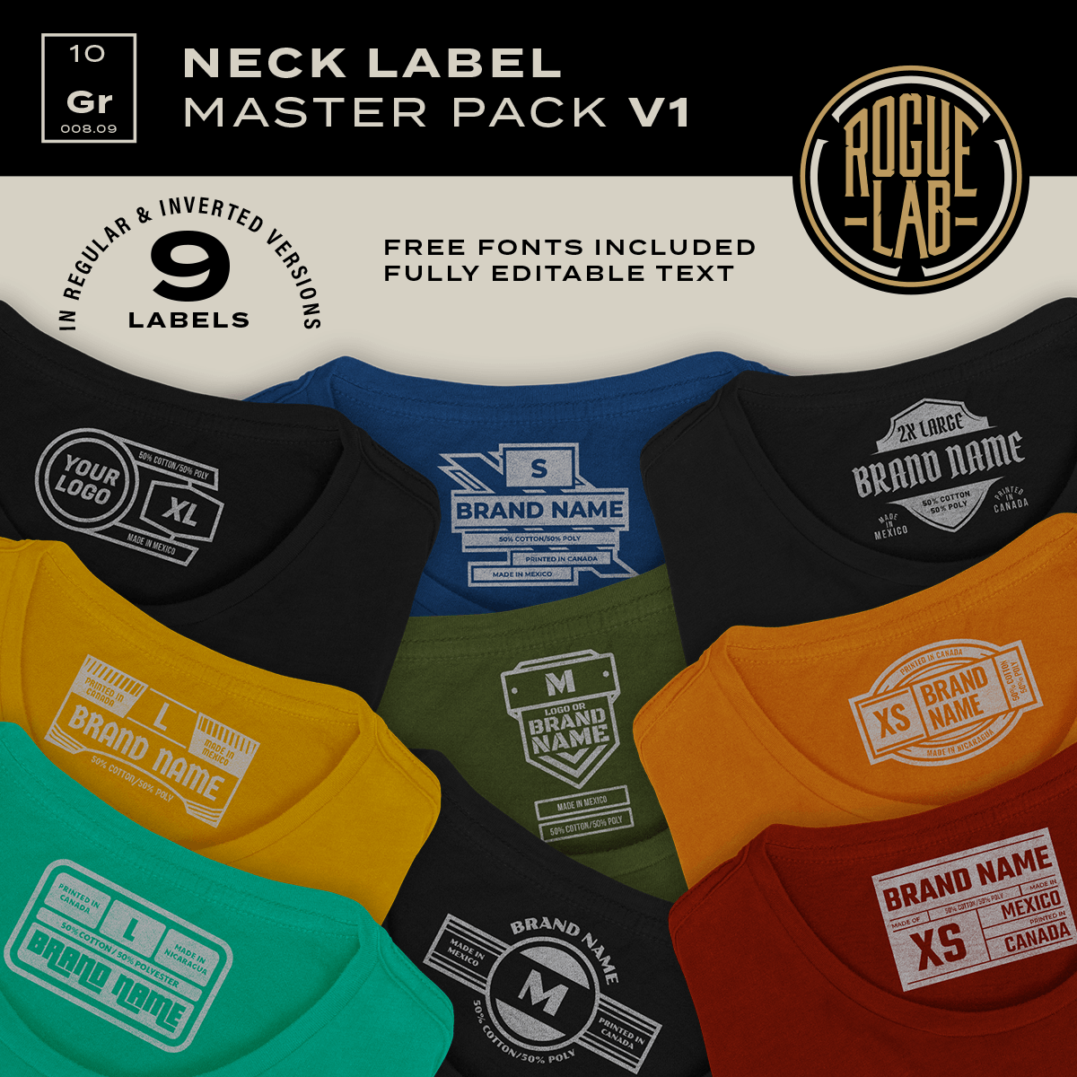 Neck Label Template Master Pack V1